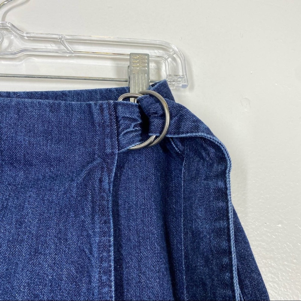 MADEWELL Raw Hem Wrap Mini Skirt Denim Jean 2 - Picture 4 of 6